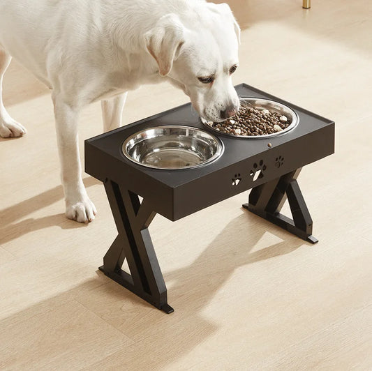 Elevated Neater Feeder 3 Adjustable Height Pet Dog Cat Double Stainless Steel Bowls